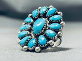 Je Wilson Vintage Native American Navajo Turquoise Sterling Silver Ring Signed-Nativo Arts