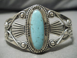 Stunning Vintage Native American Navajo Domed Turquoise Sterling Silver Bracelet Old-Nativo Arts