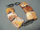 Unique Navajo Native American Spiny Oyster Sterling Silver Bracelet-Nativo Arts