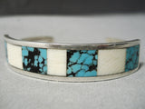 Hard To Find Vintage Native American Navajo Blue Wind Turquoise Sterling Silver Bracelet-Nativo Arts