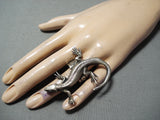 Extraordinary Detail Sterling Silver Gekko Ring Native American-Nativo Arts