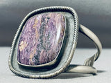 Very Unique 2 Artist Vintage Navajo Charoite Sterling Silver Bracelet-Nativo Arts