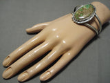 Very Rare Vintage Native American Navajo Carico Lake Turquoise Sterling Silver Bracelet-Nativo Arts
