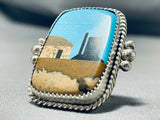 Top Five Inlayers Native American Navajo Turquoise Sterling Silver Monument Valley Ring-Nativo Arts