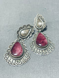 Gorgeous Vintage Native American Navajo Sugulite Sterling Silver Earrings Signed Rudy Willie-Nativo Arts