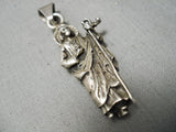 Wonderful Vintage Native American Navajo Sterling Silver Christian Statue Pendant-Nativo Arts