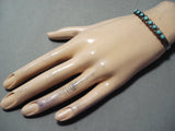 Wonderful Vintage Native American Zuni Blue Gem Turquoise Sterling Silver Bracelet Old-Nativo Arts