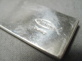 Important Thick Heavy Vintage Native American Navajo Tommy Jackson Lapis Sterling Silver Pendant-Nativo Arts