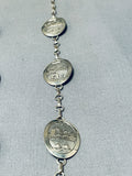 Longer Quite Detailed Vintage Native American Navajo Sterling Silver Necklace- Amazing-Nativo Arts