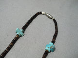 One Of The Best Vintage Native American Navajo Turquoise Heishi Fetish Necklace Old-Nativo Arts