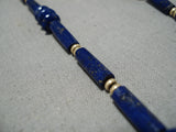 Museum Vintage Navajo 14k Gold Lapis Native American Necklace-Nativo Arts