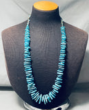 Tremendous Vintage Native American Navajo Kingman Turquoise Sterling Silver Necklace-Nativo Arts
