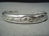 Important Vintage Native American Navajo Ray Tracey Sterling Silver Geomtric Bracelet-Nativo Arts