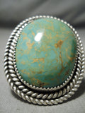One Of The Biggest Native American Navajo Royston Turquoise Sterling Silver Ring-Nativo Arts