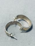 More Involved Detail Vintage Native American Navajo Sterling Silver Gold Earrings-Nativo Arts