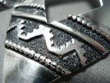 Authentic Vintage Native American Navajo Thomas Singer Sterling Silver Earrings-Nativo Arts