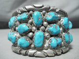 200 Gram Vintage Native American Chunky Turquoise Sterling Silver Bracelet Old-Nativo Arts
