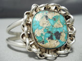 Interlocking Chain Vintage Native American Navajo Sterling Silver Turquoise Bracelet Old-Nativo Arts