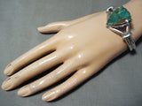 Intricacy!! Vintage Native American Navajo Royston Turquoise Arrowhead Sterling Silver Bracelet-Nativo Arts