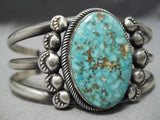 Quality Native American Navajo Intense Turquoise Sterling Silver Bracelet-Nativo Arts