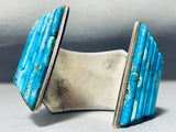 One Of The Best Ever Vintage Native American Navajo Turquoise Inlay Sterling Silver Bracelet-Nativo Arts