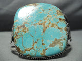 One Of The Best Vintage Native American Navajo #8 Turquoise Sterling Silver Thunderbird Bracelet-Nativo Arts