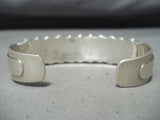 One Of The Best Native American Navajo Coral Sterling Silver Bracelet Heavy-Nativo Arts