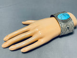 Glenn Irene Sandoval Vintage Native American Navajo Turquoise Sterling Silver Bracelet-Nativo Arts