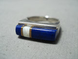 Native American Stunning Vintage Navaj Lapis Opal Sterling Silver Inlay Ring-Nativo Arts