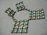 Fabulous Vintage Navajo Turquoise Sterling Silver Native American Earrings-Nativo Arts
