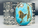 Wide Rare Easter Blue Turquoise Native American Sterling Silver Bracelet-Nativo Arts
