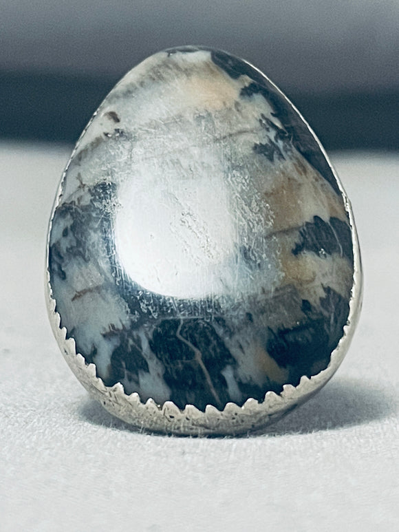 One Of A Kind Vintage Native American Navajo Petrified Wood Sterling Silver Ring-Nativo Arts