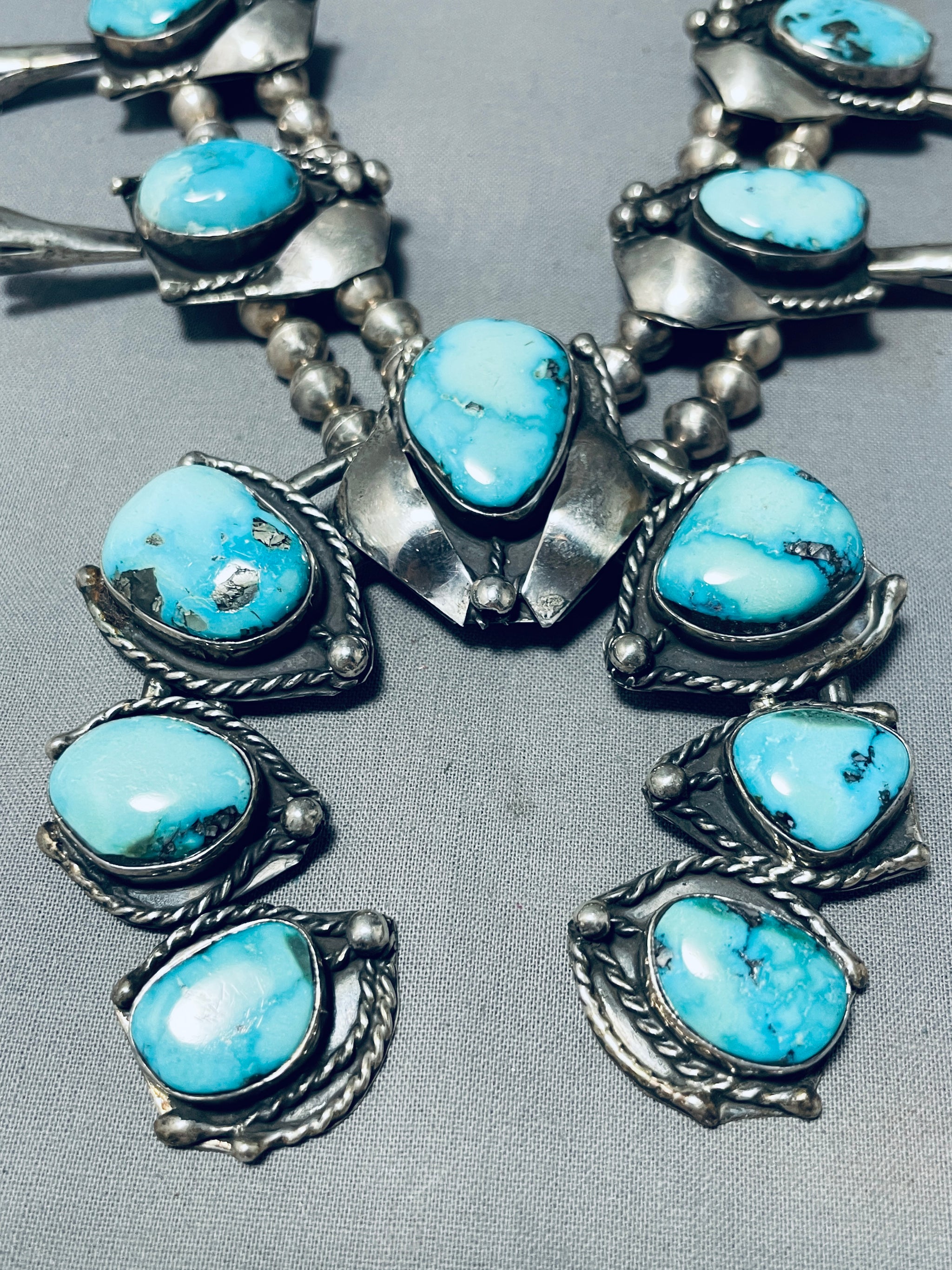 Carico Lake Turquoise Vintage Native American Navajo Sterling