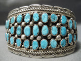 Superior Vintage Native American Navajo Turquoise Sterling Silver Bracelet Old-Nativo Arts