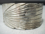 Detailed Intricate Vintage Native American Navajo Sterling Silver Geomtric Bracelet-Nativo Arts