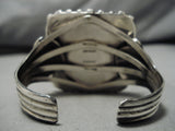 One Of The Best Vintage Native American Navajo Squared #8 Turquoise Sterling Silver Bracelet-Nativo Arts