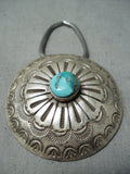 Impressive Vintage Native American Navajo Royston Turquoise Sterling Silver Keychain Old-Nativo Arts