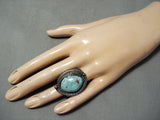 Marvelous Vintage Navajo Turquoise Sterling Silver Ring Native American Old-Nativo Arts