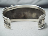 Incredible Vintage Native American Navajo Pilot Mountain Turquoise Sterling Silver Bracelet Old-Nativo Arts
