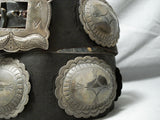 Early Heavy Vintage Native American Navajo Hand Tooled Sterling Silver Concho Belt Old-Nativo Arts