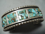 Very Unique Vintage Native American Navajo Royston Turquoise Inlay Sterling Silver Bracelet-Nativo Arts