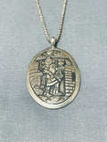 Fascinating Vintage Native American Navajo Sterling Silver Kachina Pendant Necklace-Nativo Arts