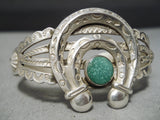 Earlier 1900's Vintage Native American Navajo Cerrillos Turquoise Sterling Silver Bracelet-Nativo Arts