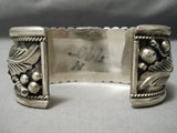 One Of Best Vintage Native American Navajo Long Carico Lake Turquoise Sterling Silver Bracelet-Nativo Arts