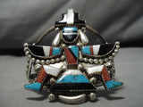 Important Vintage Native American Zuni Gary Vacit Turquoise Sterling Silver Kachina Bracelet-Nativo Arts