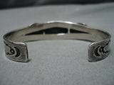 Important Vintage Native American Navajo Lone Mountain Turquoise Sterling Silver Bracelet Old-Nativo Arts