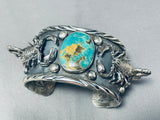 Native American Incredibly Intricate Scorpion Navajo Turquoise Sterling Silver Bracleet-Nativo Arts