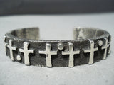 Fantastic Navajo Sterling Silver Crosses Bracelet Native American-Nativo Arts