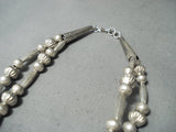 Fantastic Vintage Navajo Sterling Silver Bead Necklace Native American Old-Nativo Arts