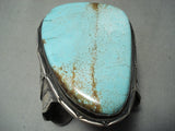 One Of The Biggest Best Bearr Bracelet Native American Navajo Turquoise Sterling Silver Bracelet-Nativo Arts